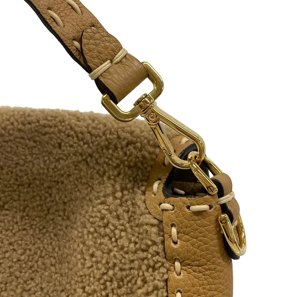 Fendi Mama Bucket Handbag 8BR600 Mouton Leather